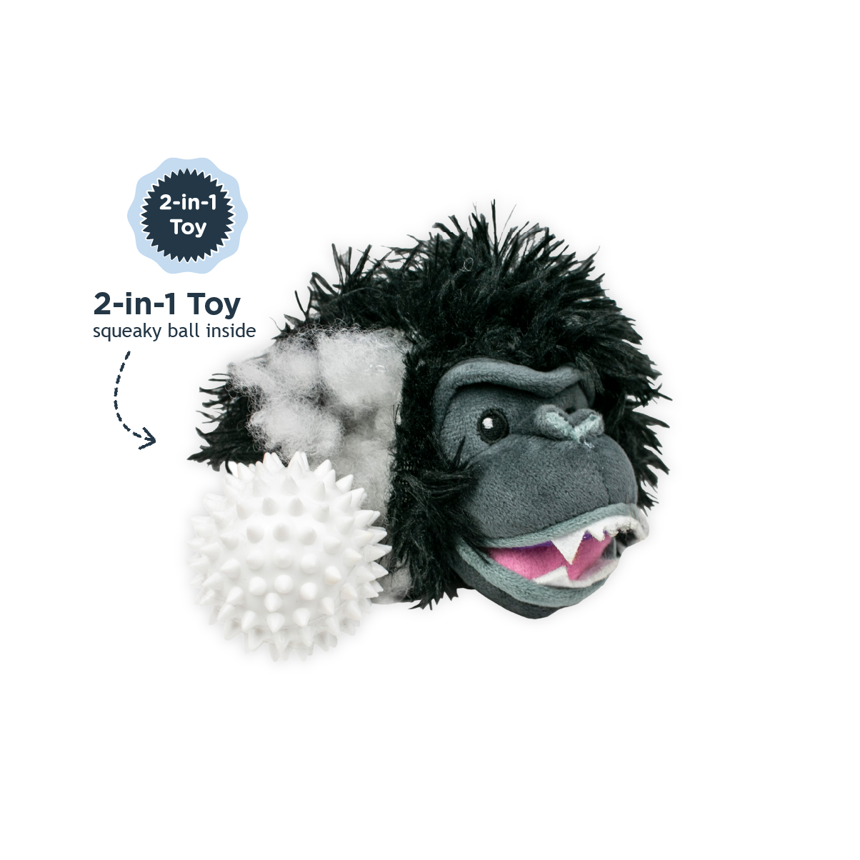 2-in-1 Fetch Ball Dog Toy
