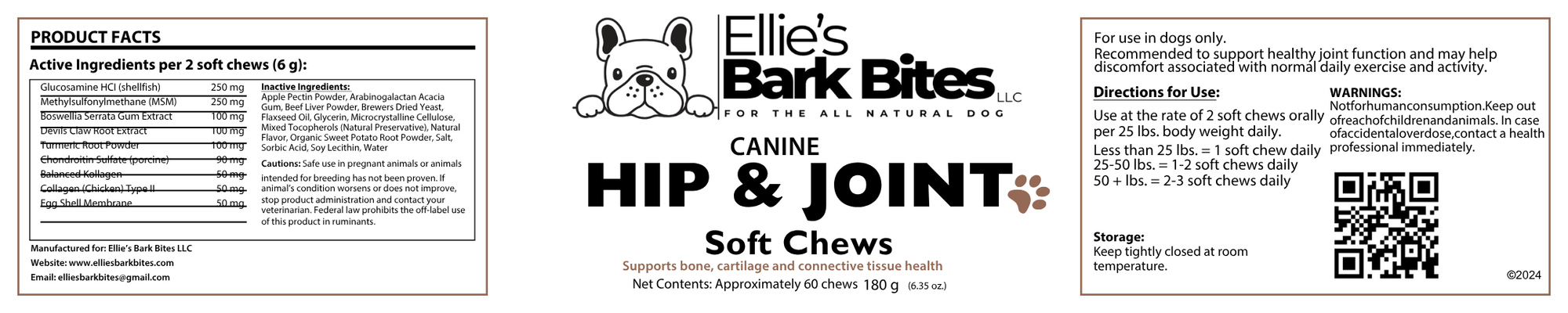 🦴 CANINE HIP & JOINT – Soft Chews for Dogs 🐾